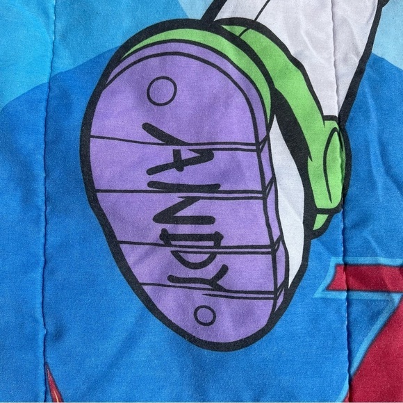 VTG Disney Toy Story Reversible Comforter Buzz Lightyear Woody’s Roundup 90s GUC - Picture 6 of 15